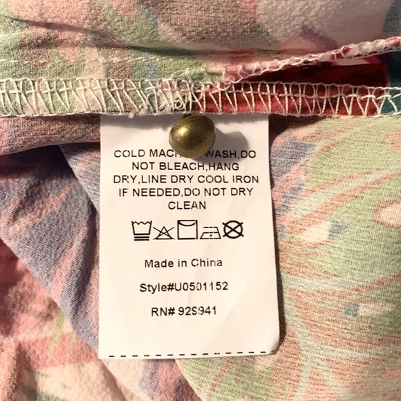 Suzanne Betro Tropical 3/4 Sleeve Top Size Small - Picture 11 of 11